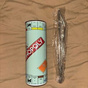 Monopoly Themed Tumbler with Straw